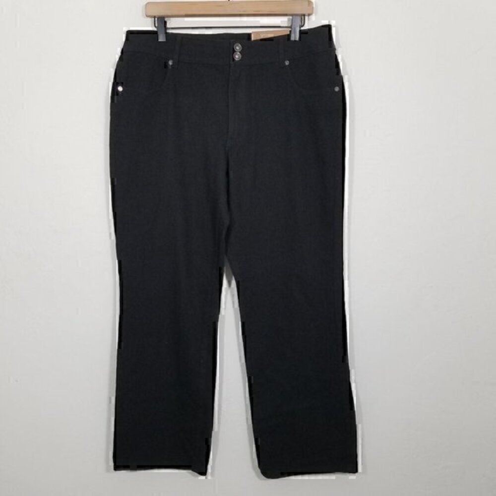 NWT Coldwater Creek Straight Leg Classic Fit‎ Super Stretch Pants Black Size 16P